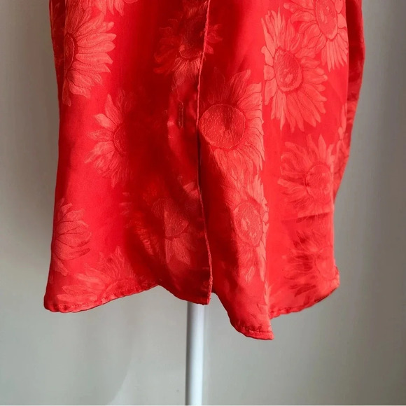 Vintage Victoria’s Secret Sunflower Print Button Up Nightgown Orange S - Picture 6 of 10